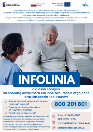 Infolinii dla os&oacute;b chorych na chorobę Alzheimera