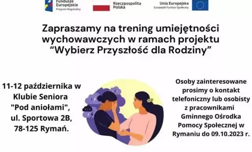 Zdjęcie do Trening umiejętności wychowawczych w ramach projektu "Wybierz przyszłość dla rodziny"